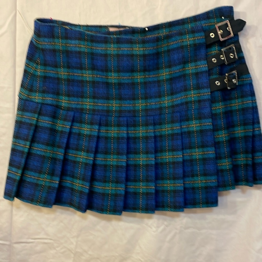 Juicy Couture Celtic green tartan wool kilt